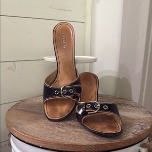 Coach Black Mules Sleek Slip-On Design